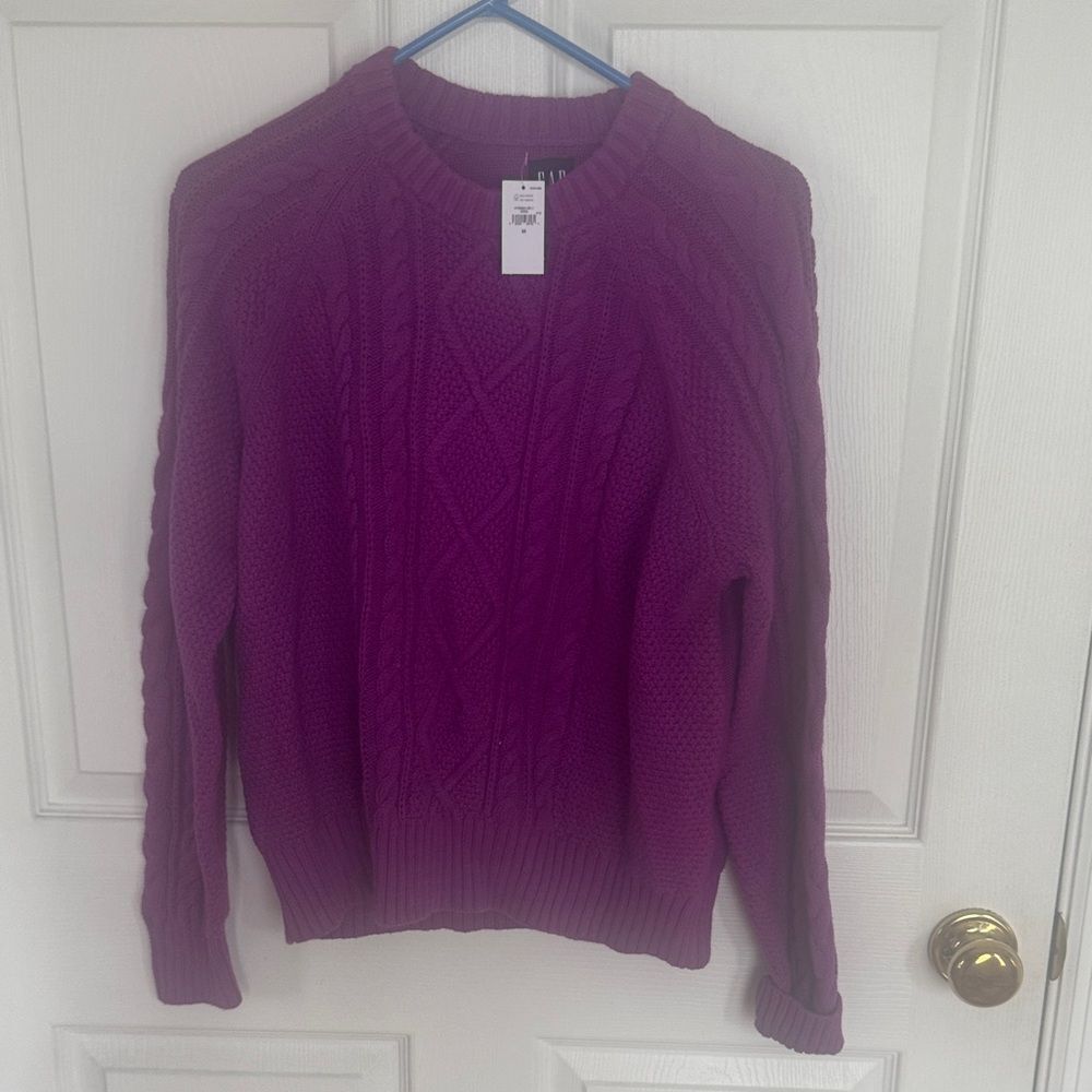 Purple Cable Knit Sweater GAP